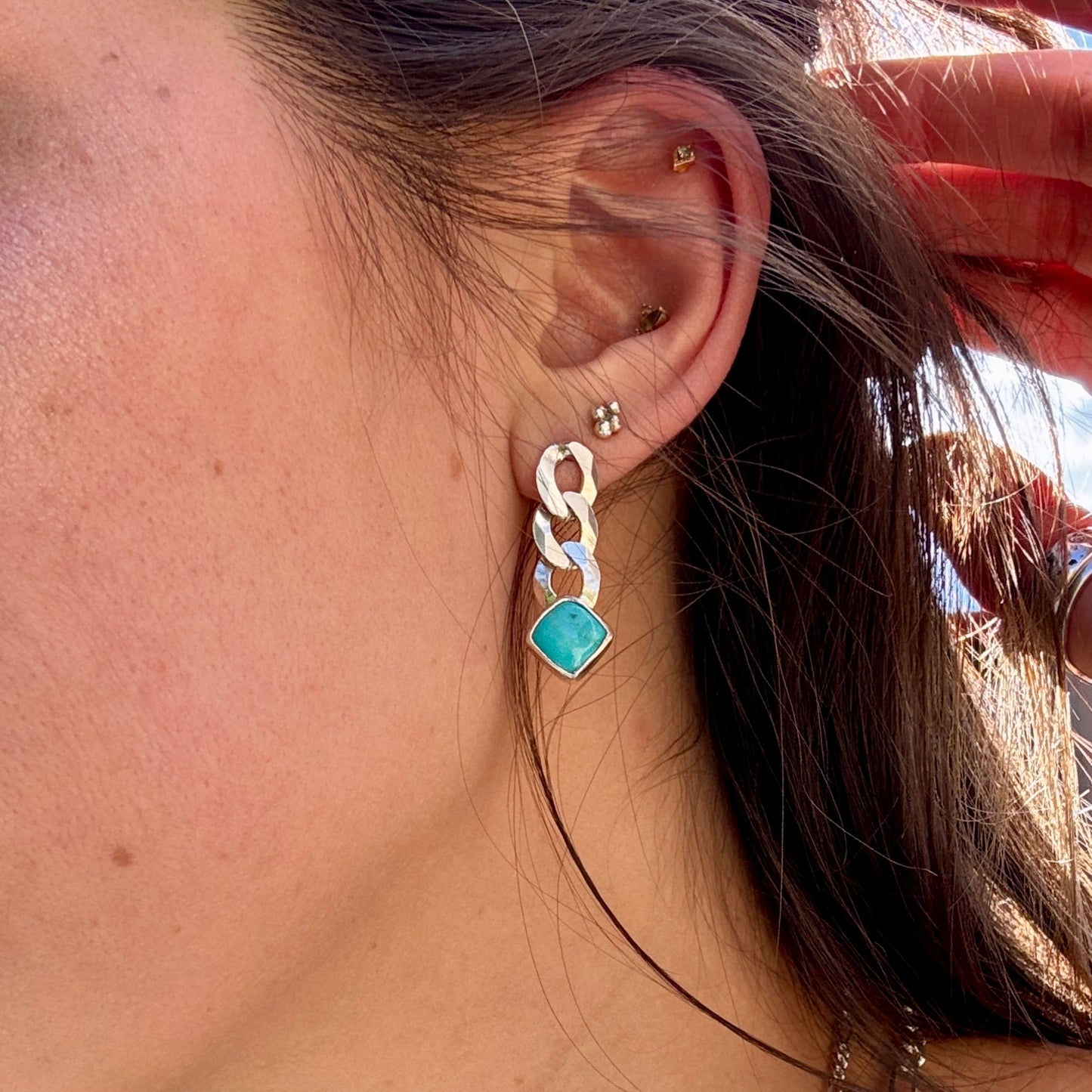 Turquoise Chain Earrings