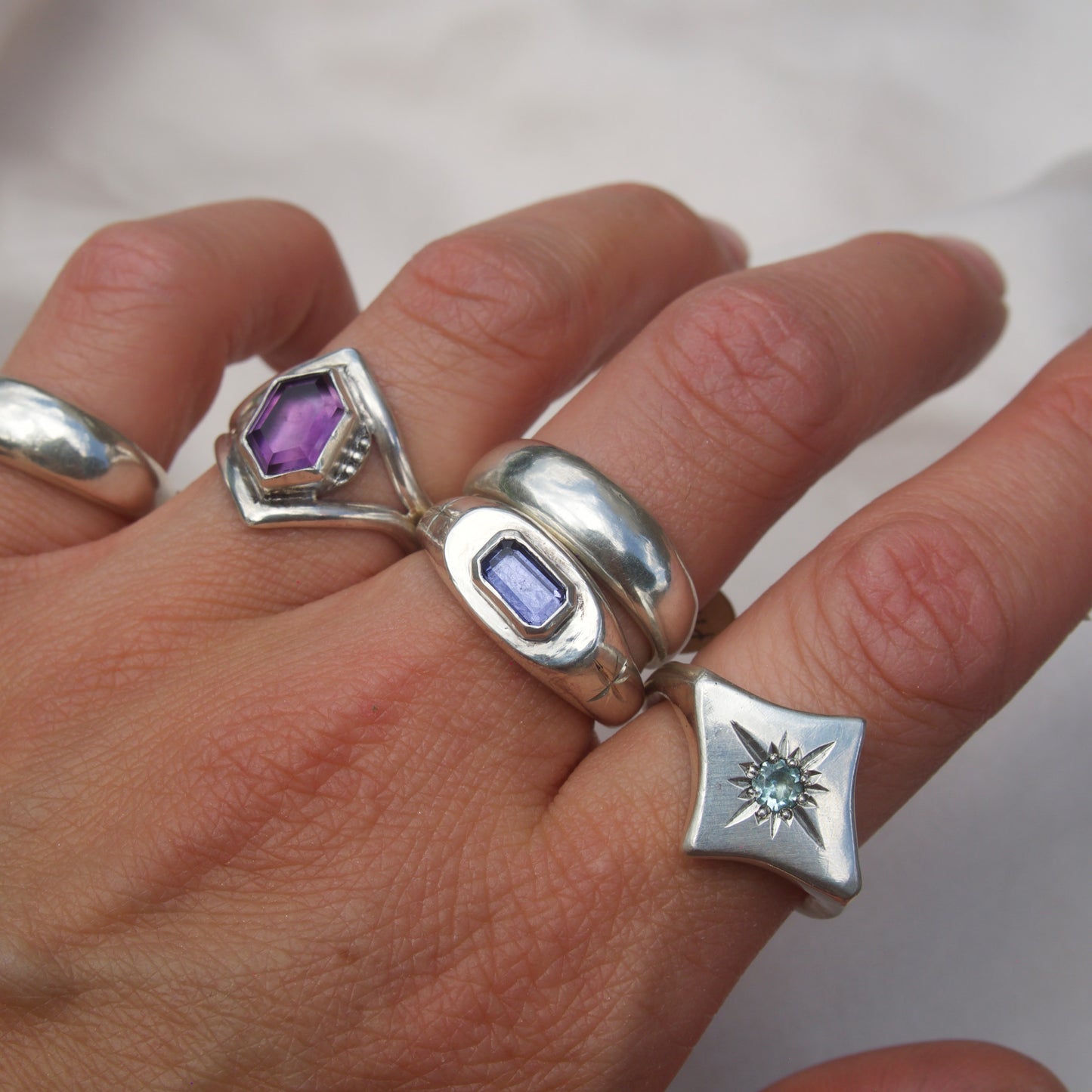 Aquamarine Starry Eyed Signet