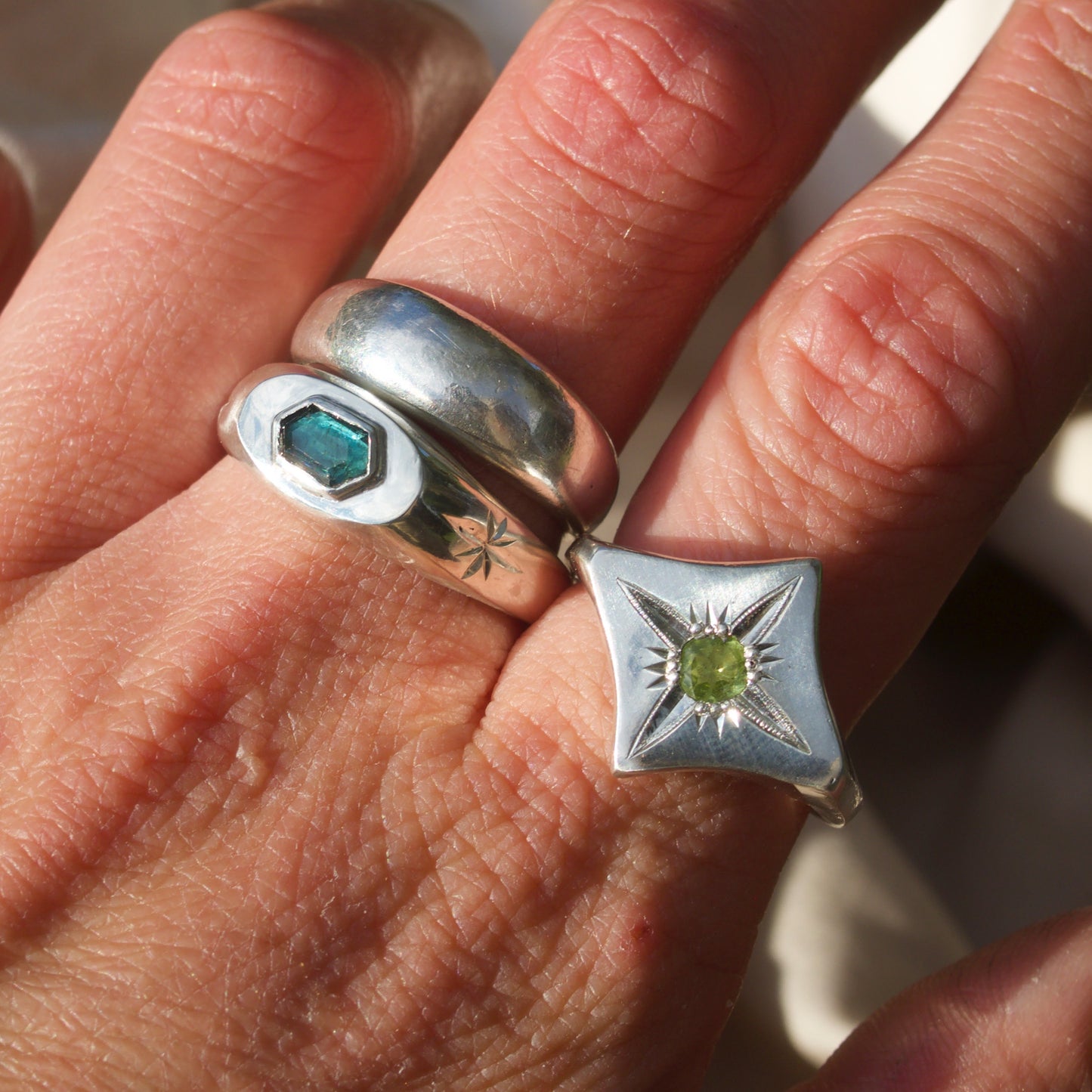 Deep Teal Signet Stacker