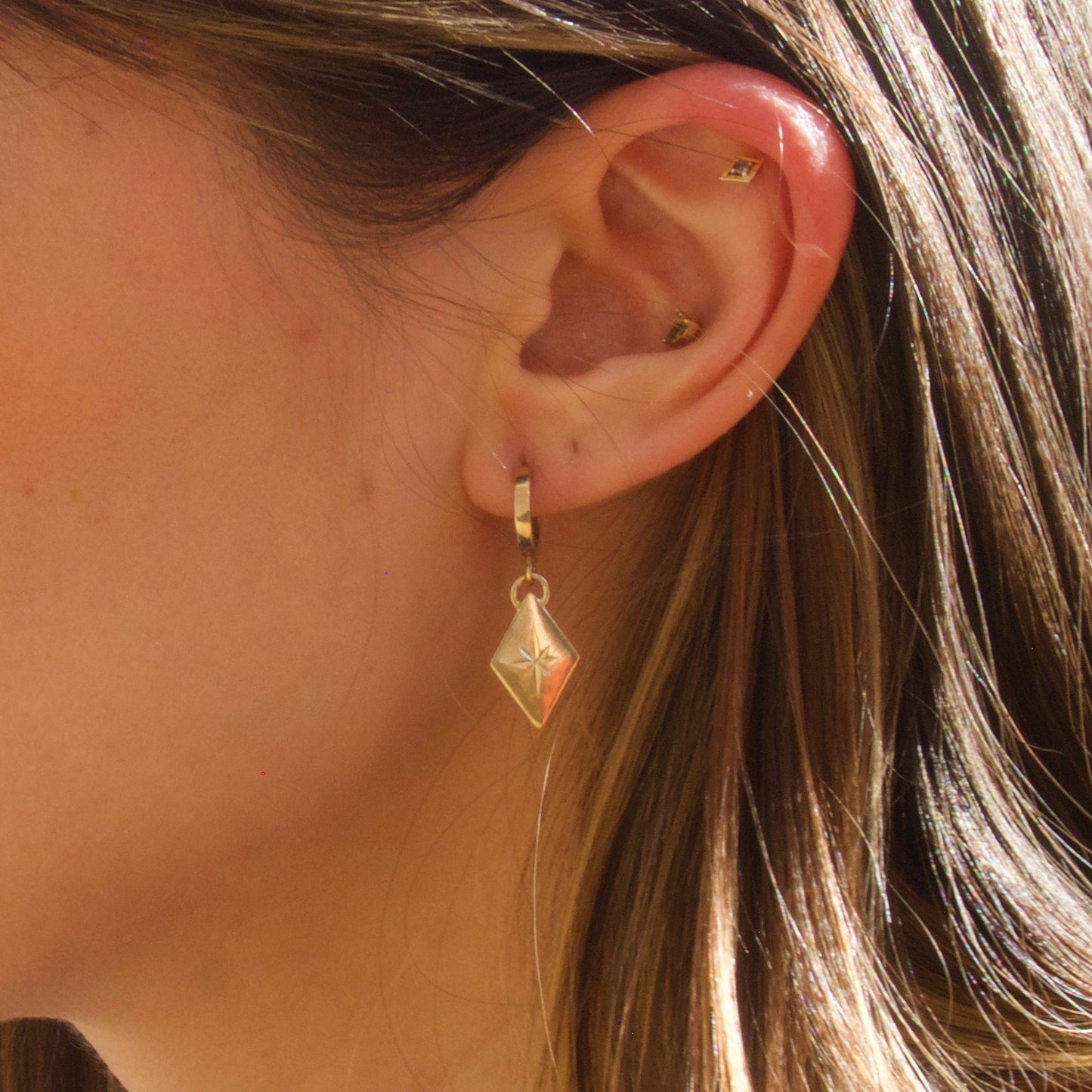 Brass Lucent Hoops
