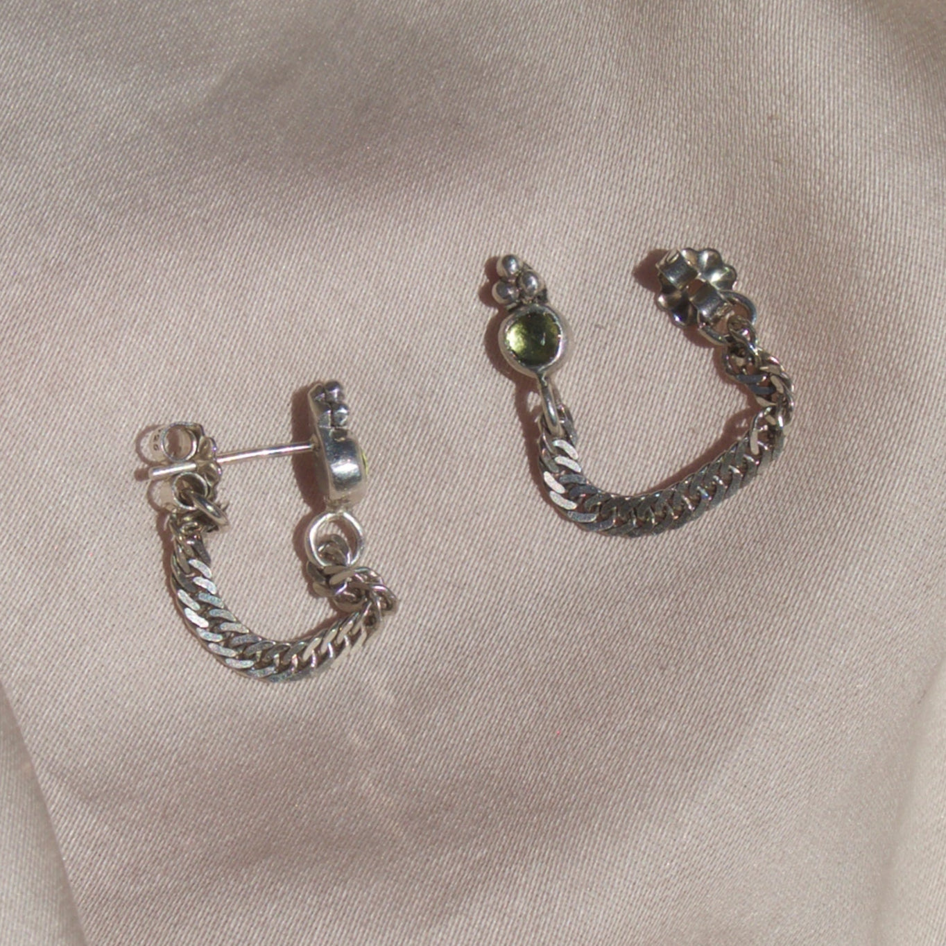 Peridot Chain Studs