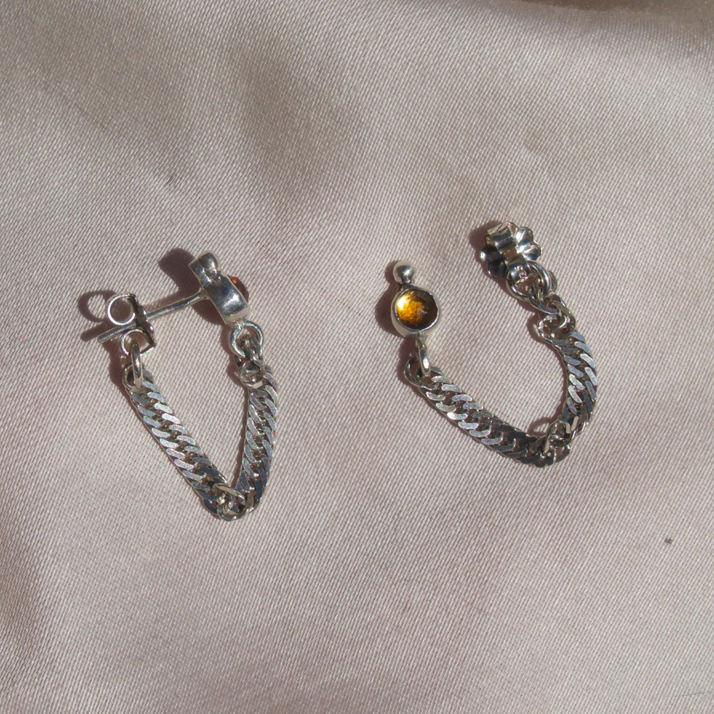 Citrine Chain Studs
