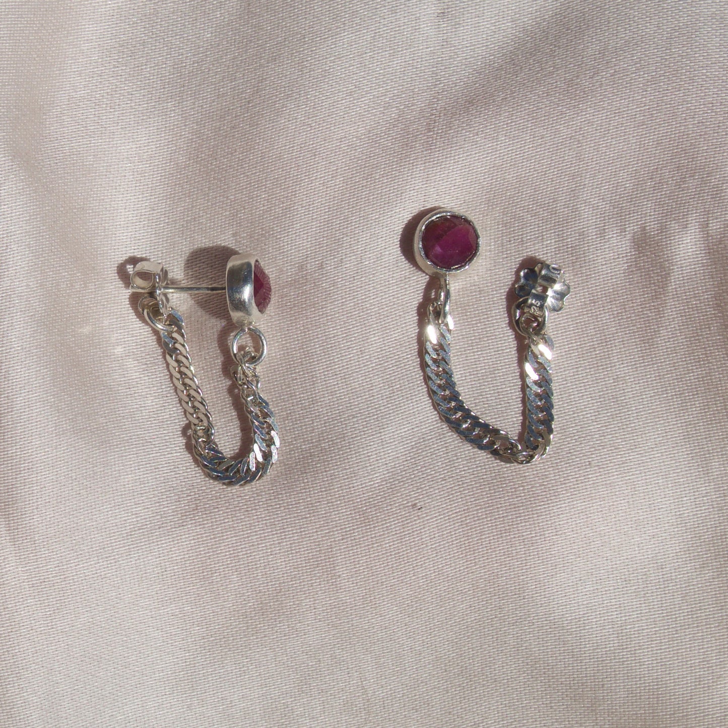Ruby Chain Studs