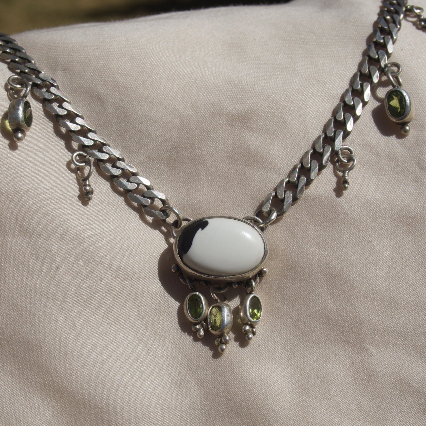 White Buffalo x Peridot Necklace