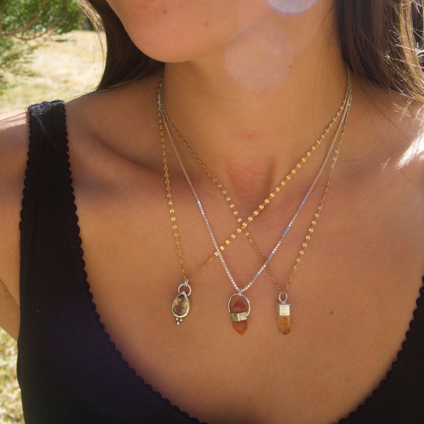 Pecos Diamond Quartz Necklace
