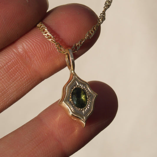 Moldavite Tile Charm