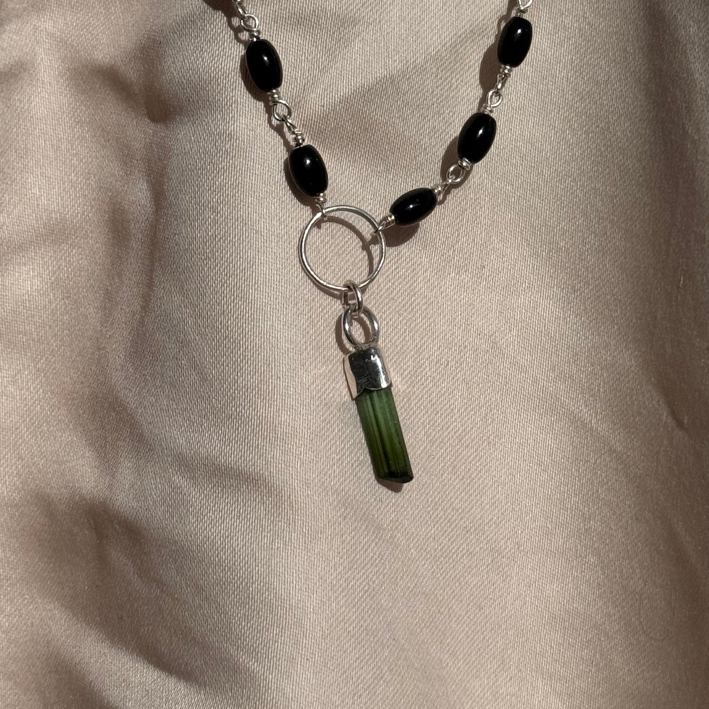 Chrome Tourmaline x Onyx Necklace