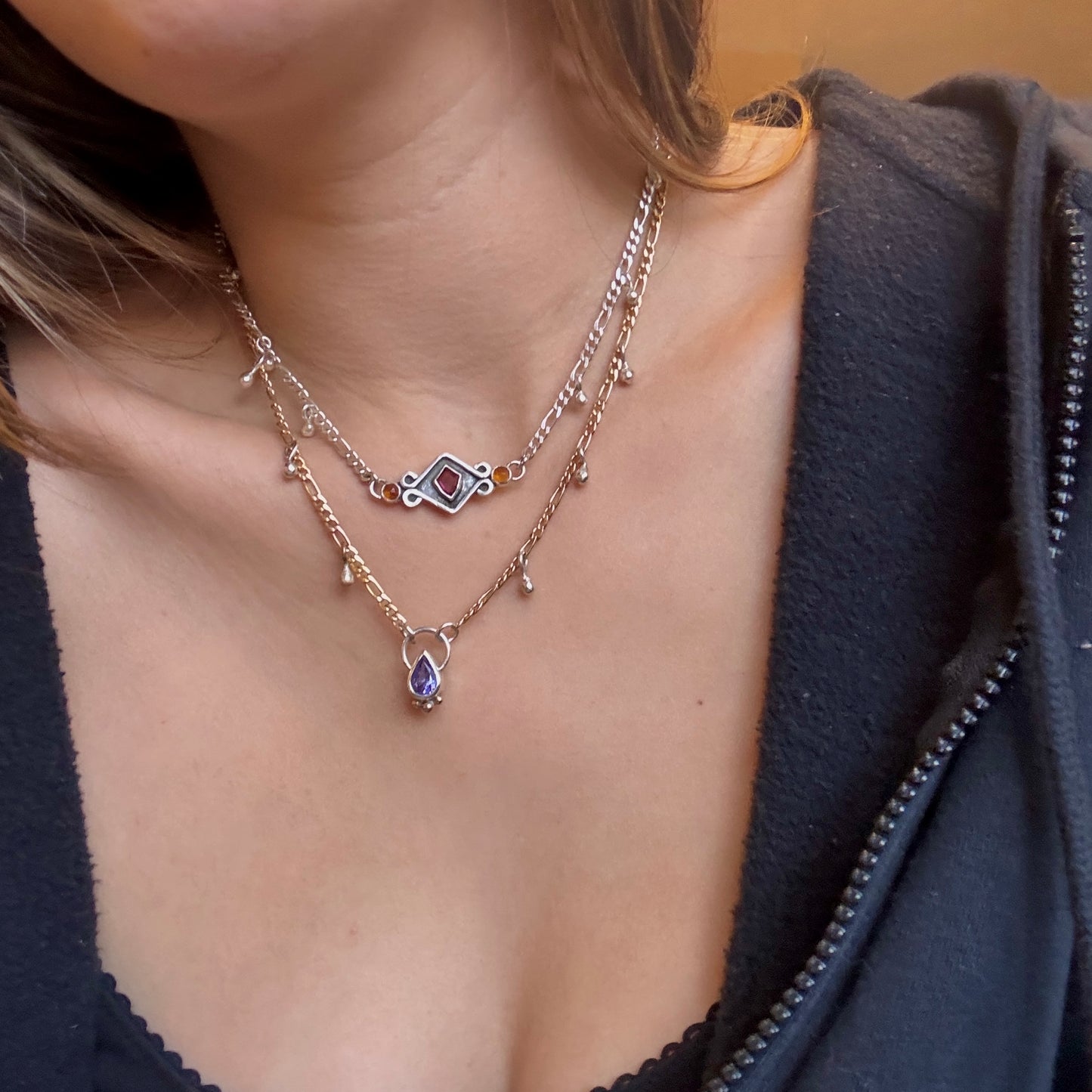 Tourmaline x Citrine Deco Necklace