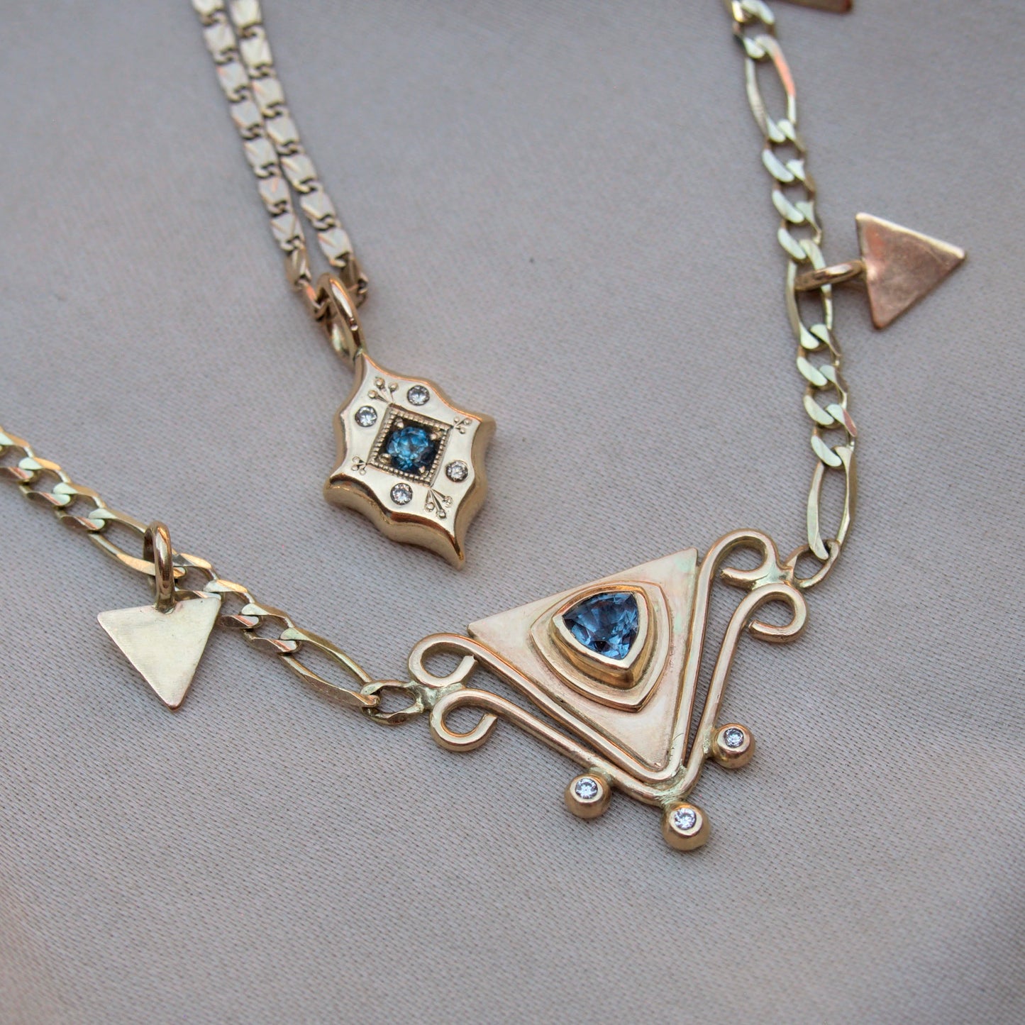 Montana Sapphire x Diamond Tile Charm