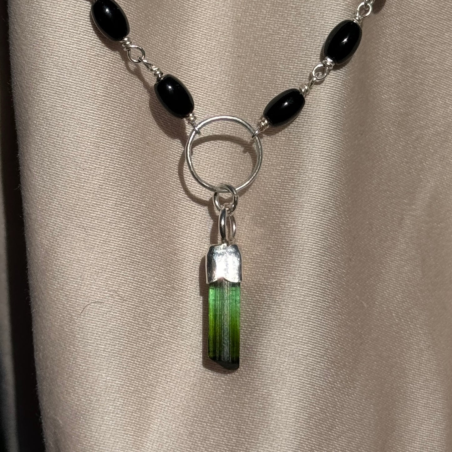 Chrome Tourmaline x Onyx Necklace