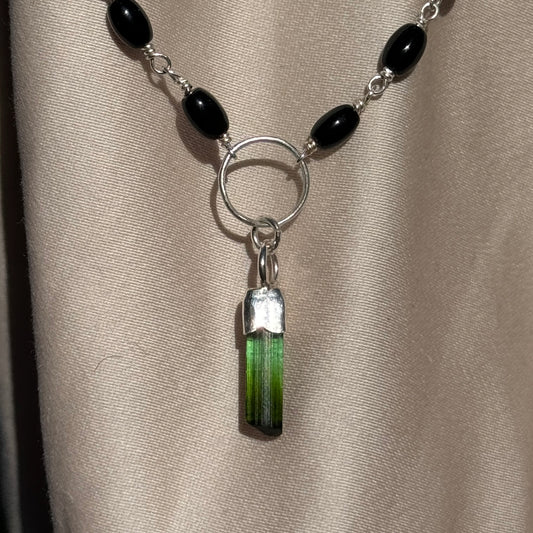 Chrome Tourmaline x Onyx Necklace