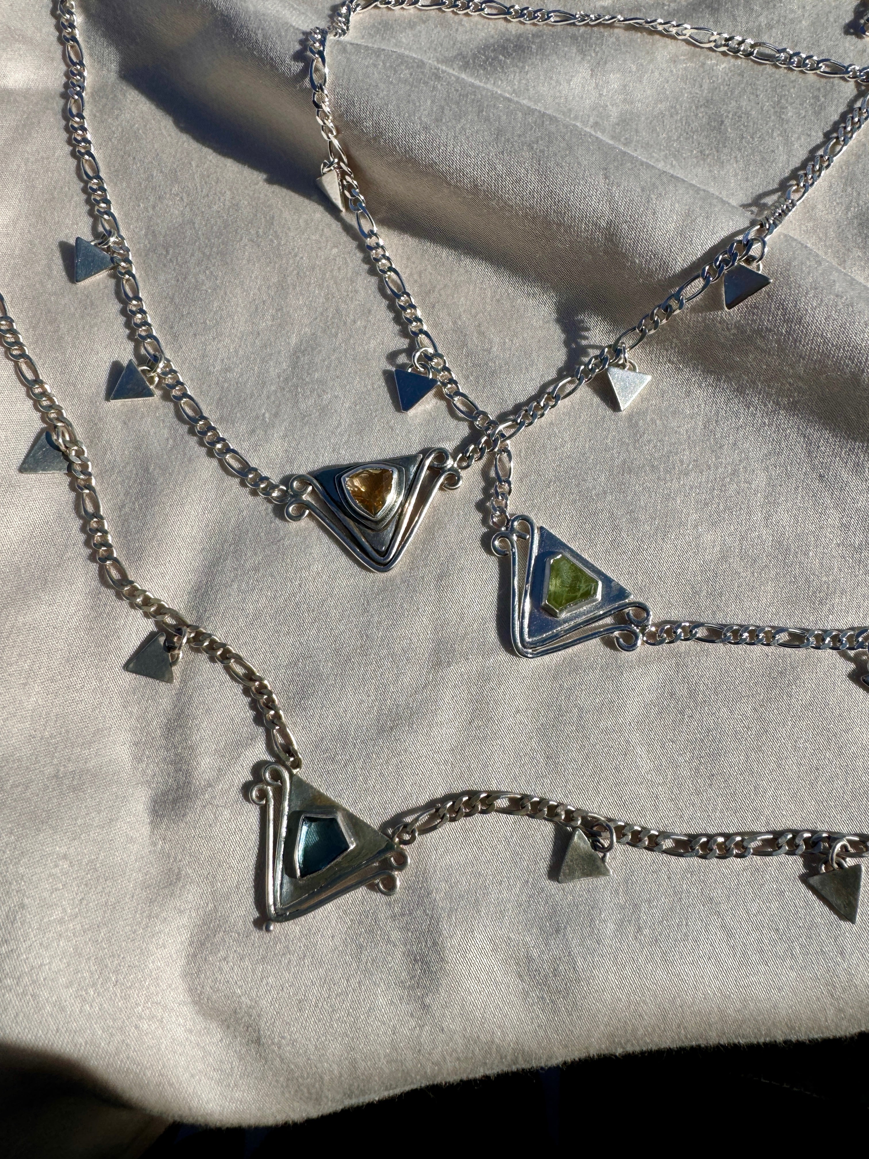 triangle dangle necklaces