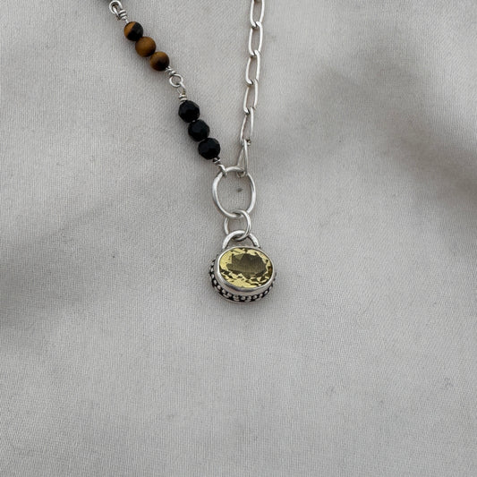 Citrine x Two Tone Chain Necklace