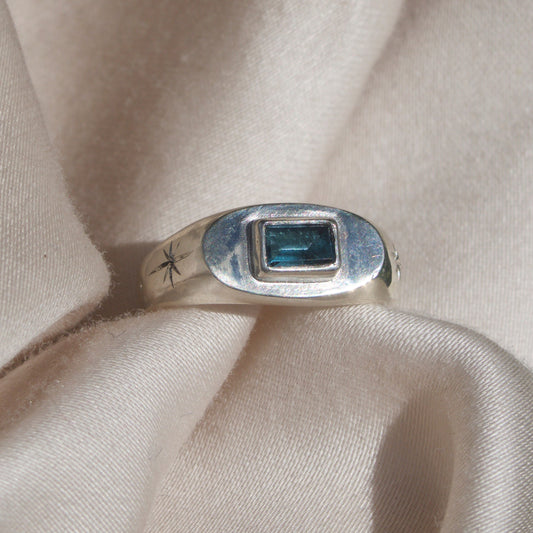 Blue Topaz Signet Ring