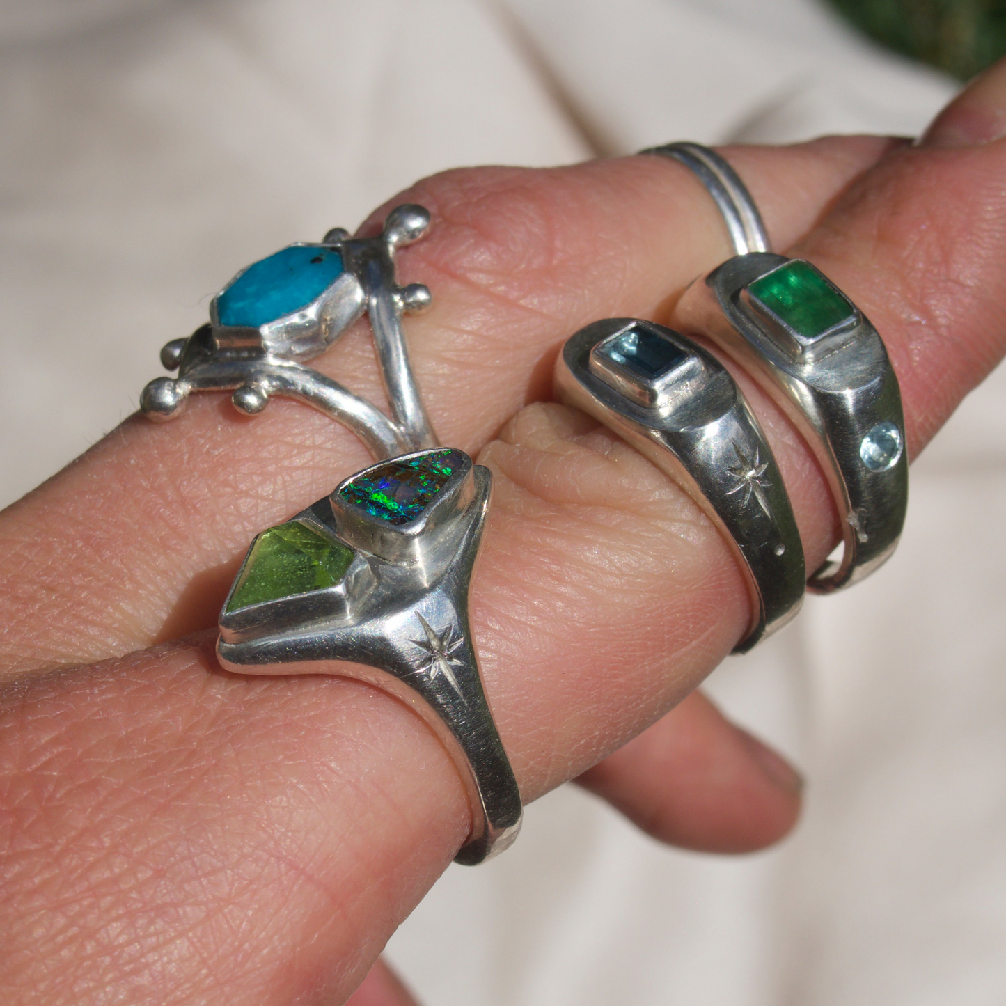Blue Topaz Signet Ring