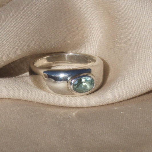 Size 7.5 / Aquamarine Bubble Ring