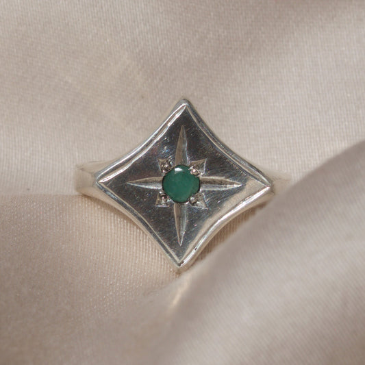 Emerald Starry Eyed Signet