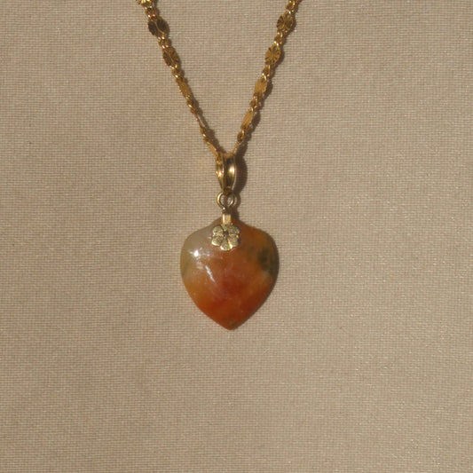 Vintage ✧ Mini Red Jade Heart Pendant