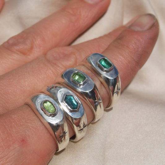 Spring Green Tourmaline Signet