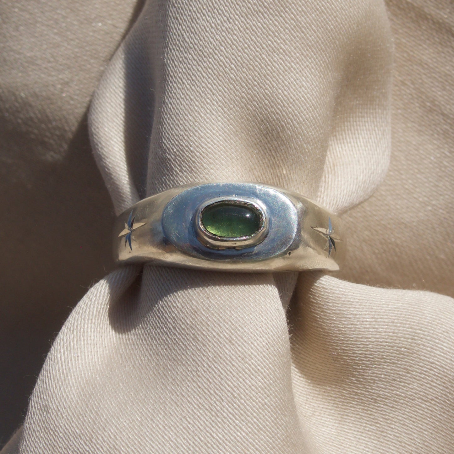 Peridot Signet Stacker