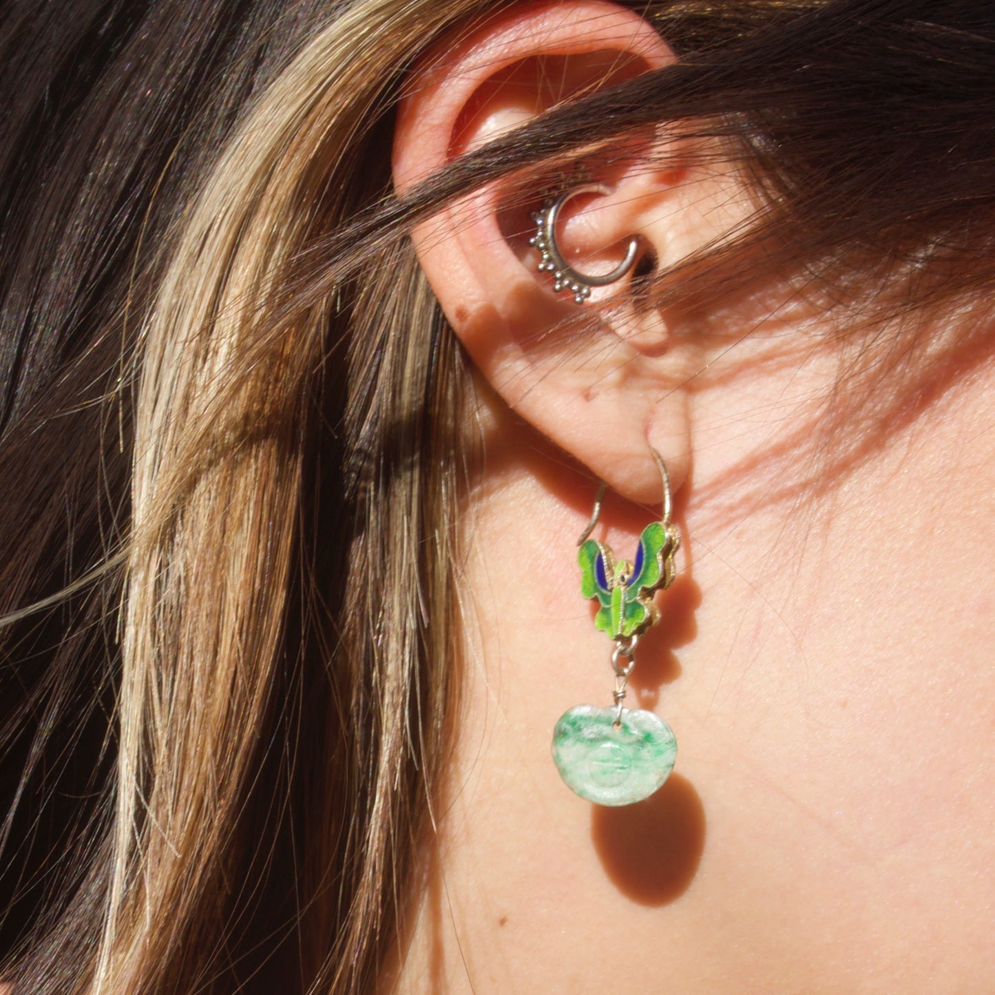 Vintage ✧ Enamel Butterfly Earrings