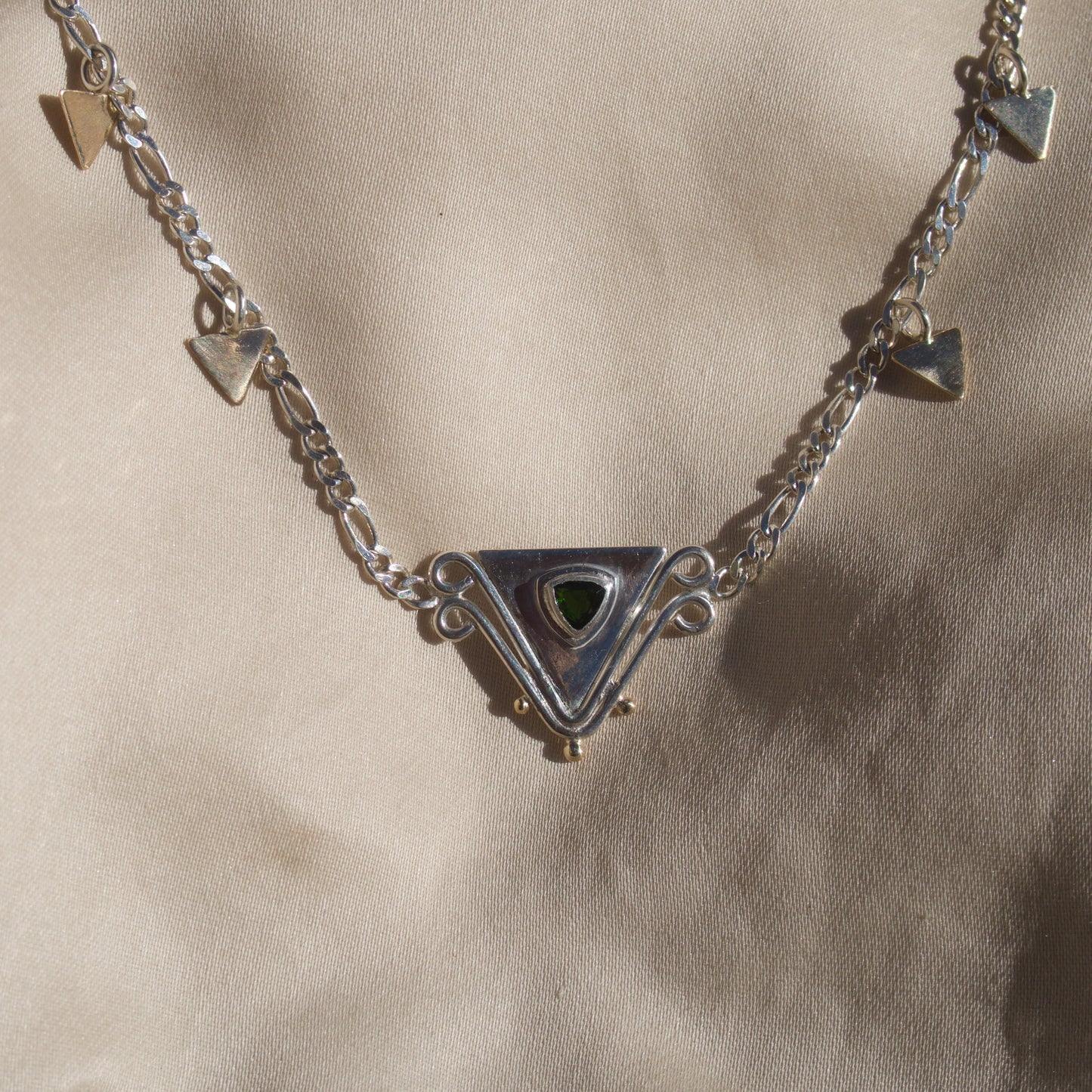 Forest Green Garnet Deco Necklace