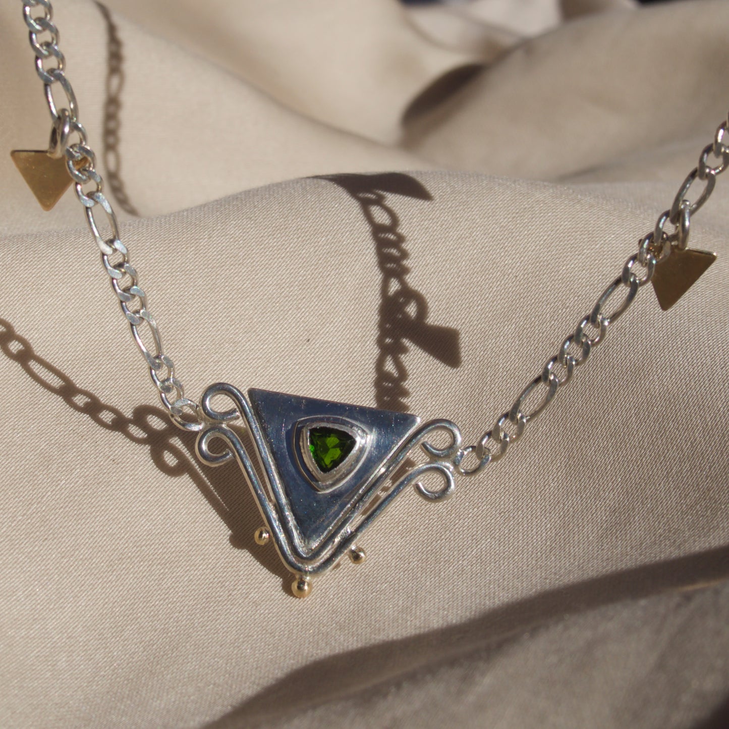 Forest Green Garnet Deco Necklace