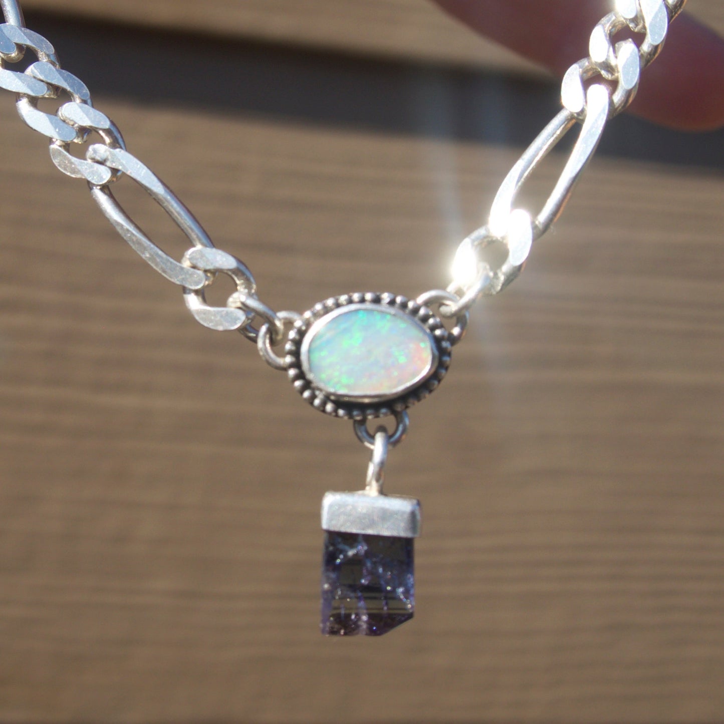 opal x tanzanite necklace