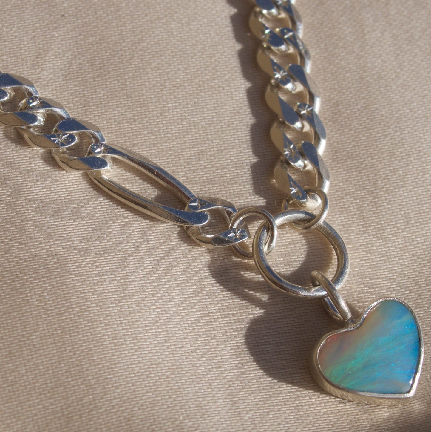 Opal Celestial Heart Necklace