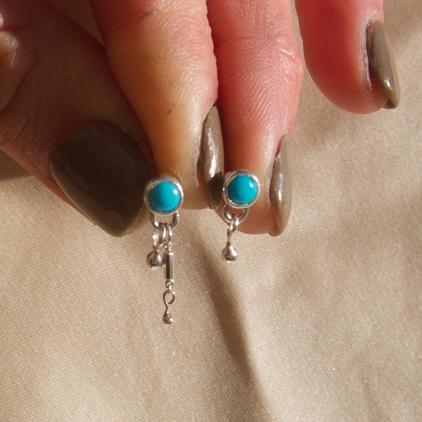 Turquoise Dangley Studs