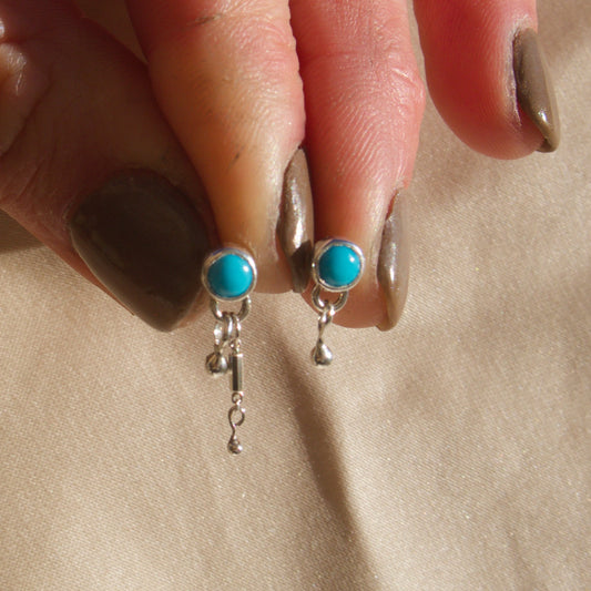Turquoise Dangley Studs