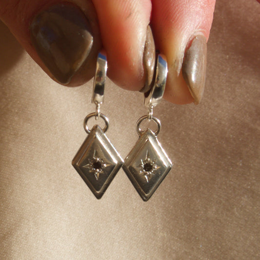 Smokey Quartz Lucent Hoops