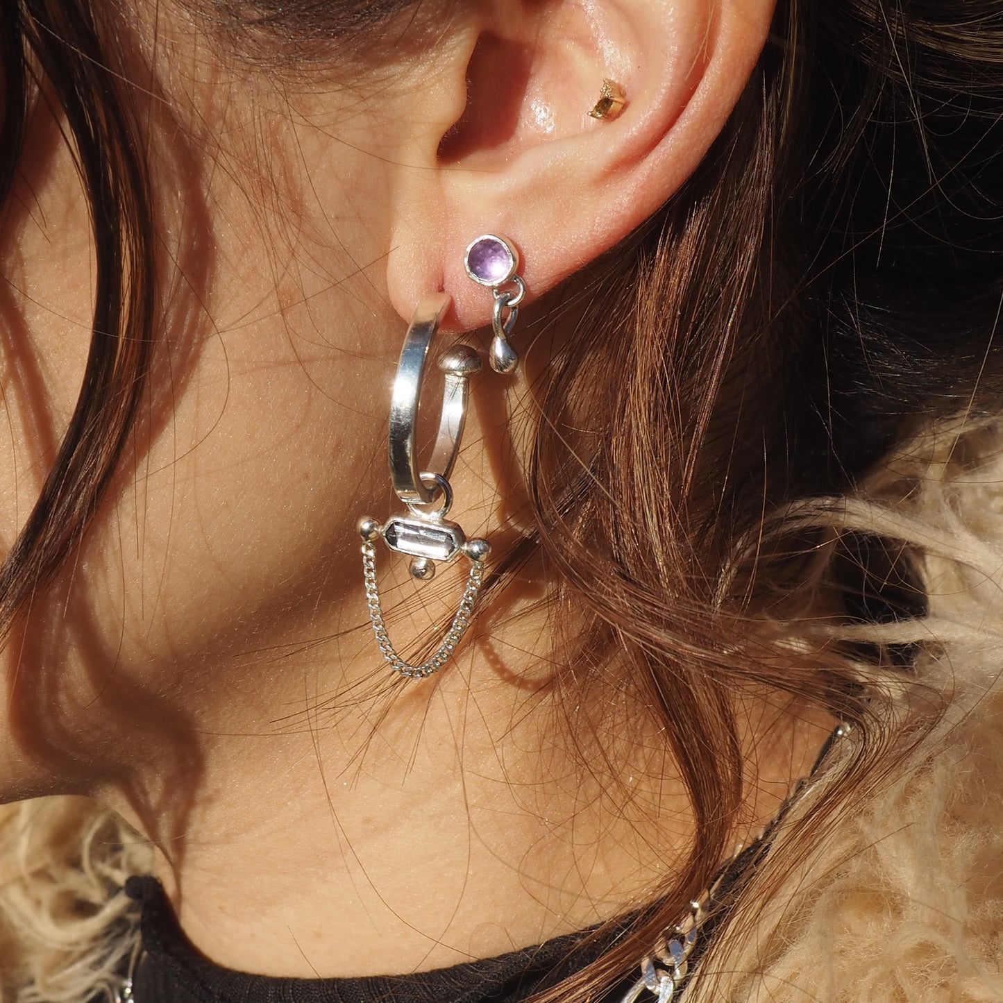Amethyst Dangley Studs
