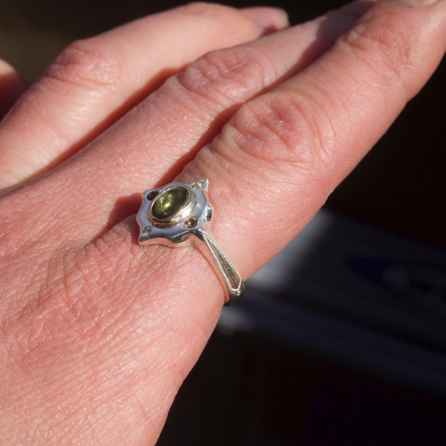 Size 7.5 / Moldavite Marvella