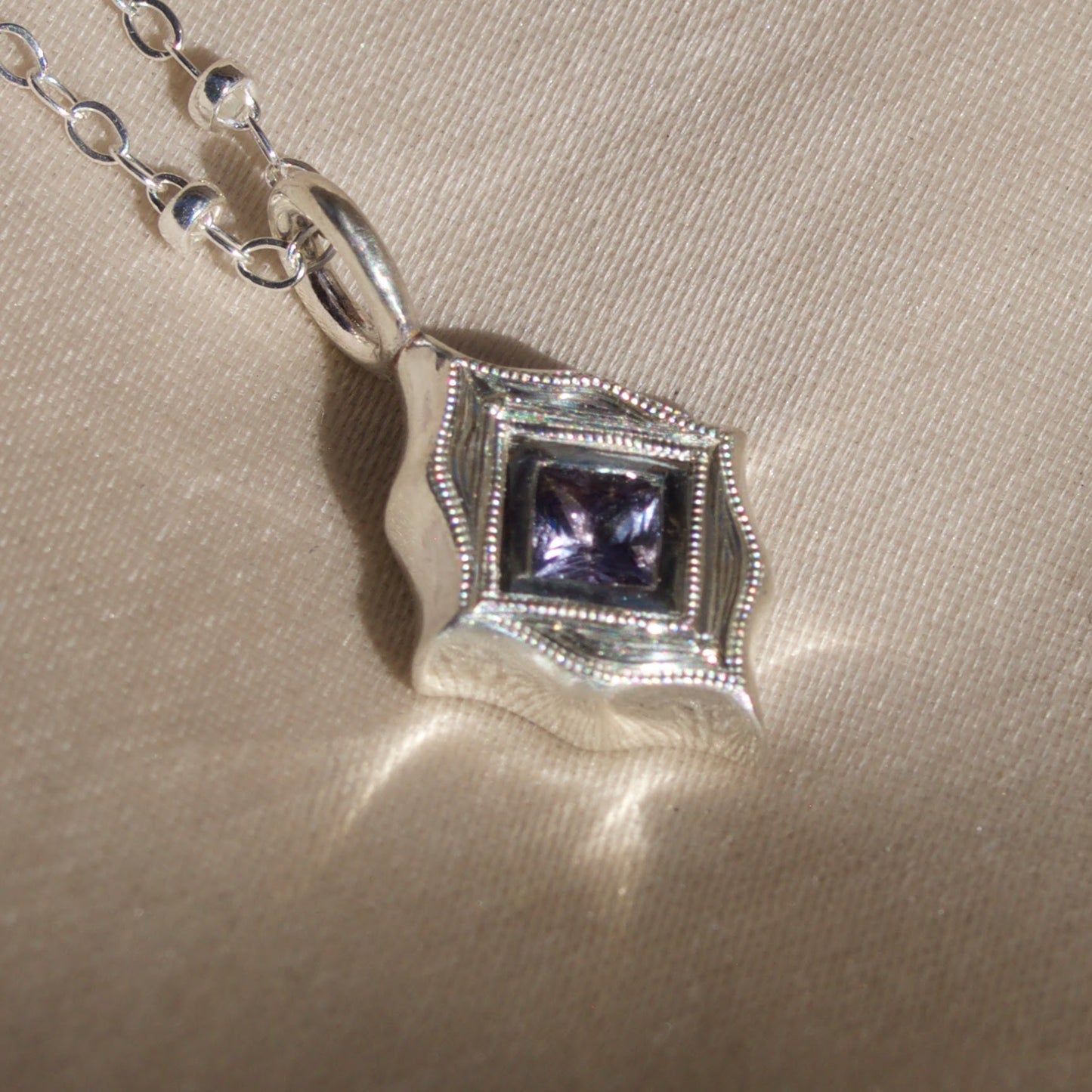 Tanzanite Tile Necklace