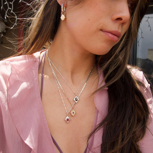 14k Ruby Tile Charm