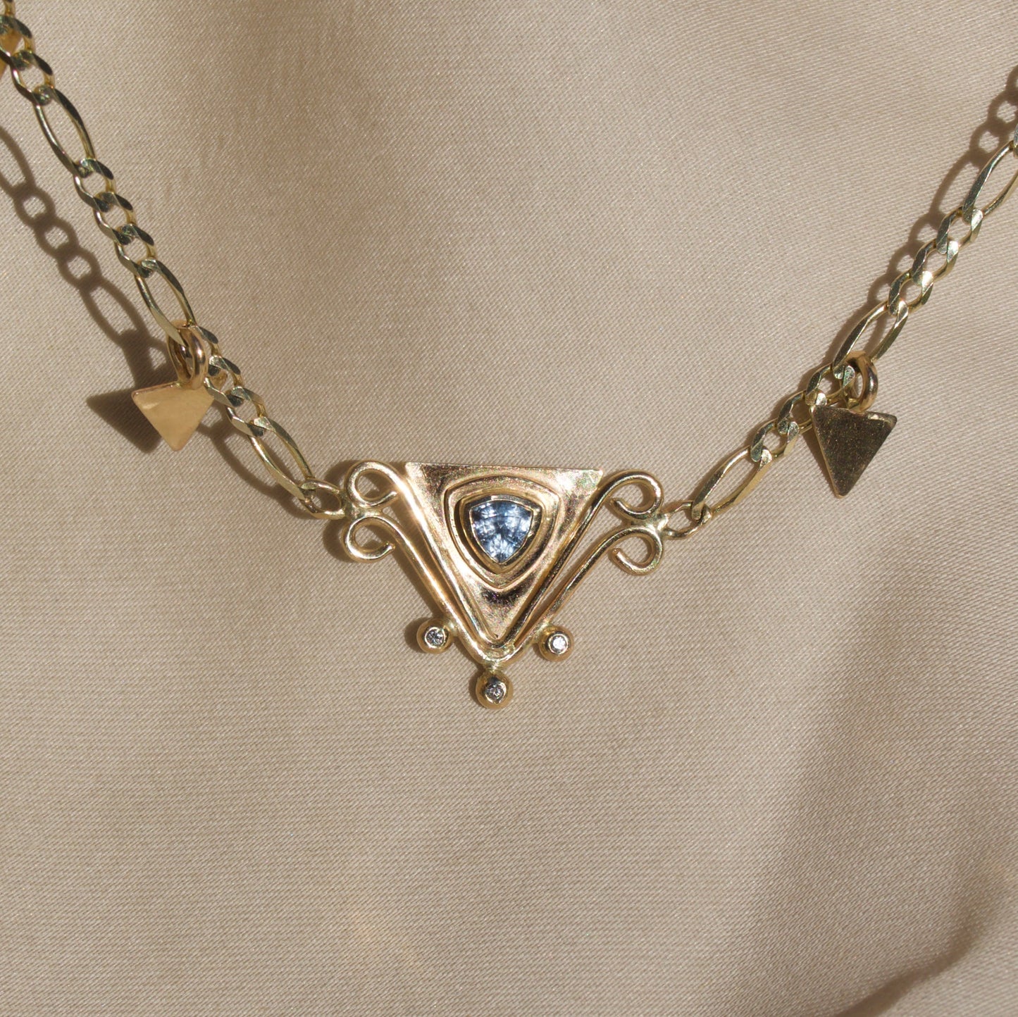Montana Sapphire Triangle Dangle