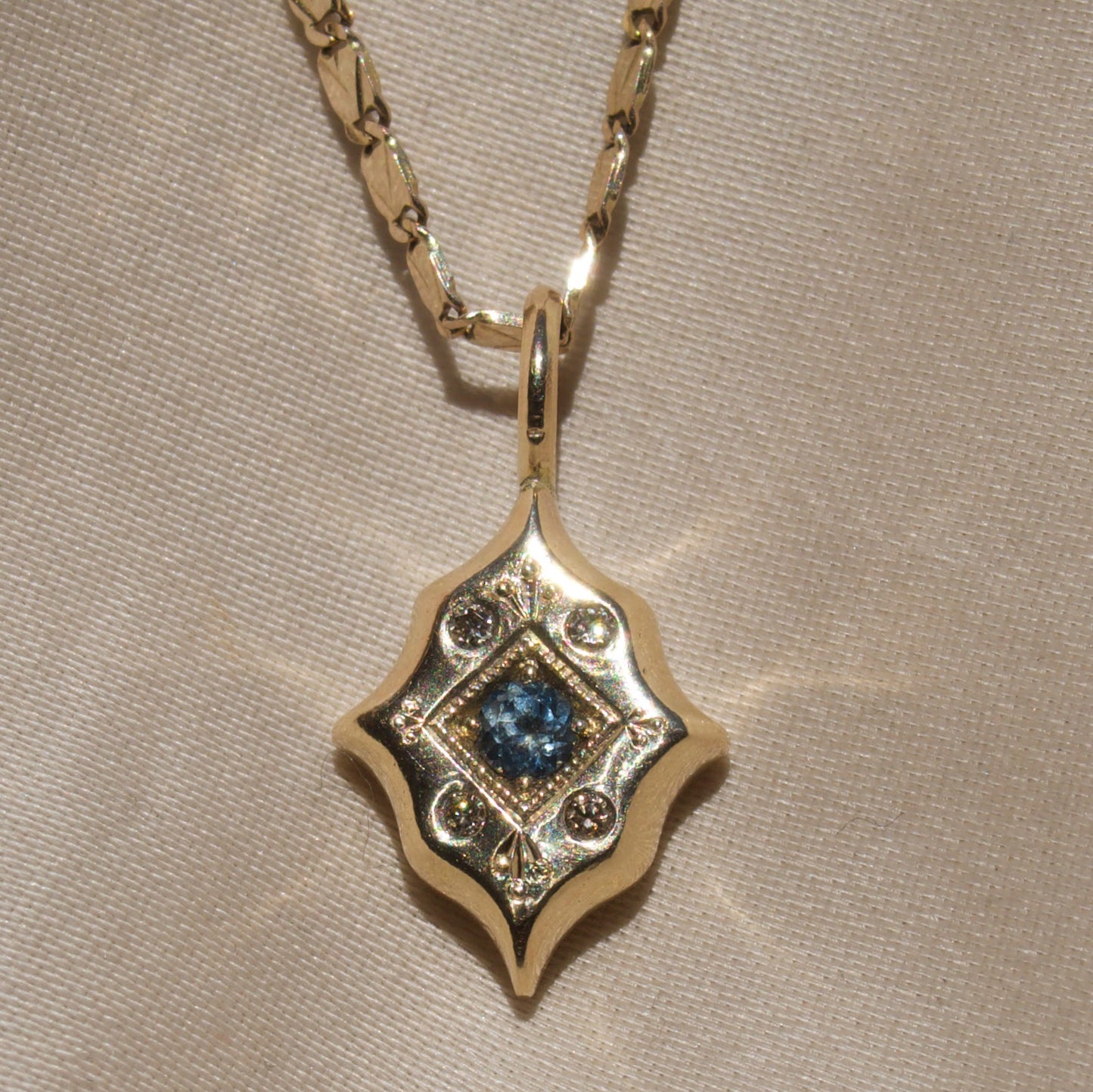 Montana Sapphire x Diamond Tile Charm