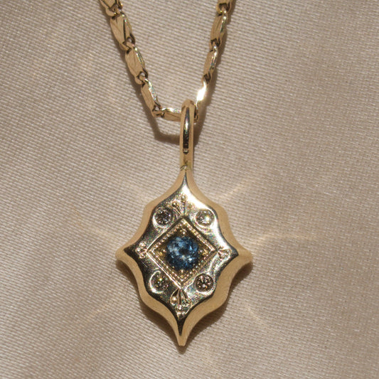 Montana Sapphire x Diamond Tile Charm