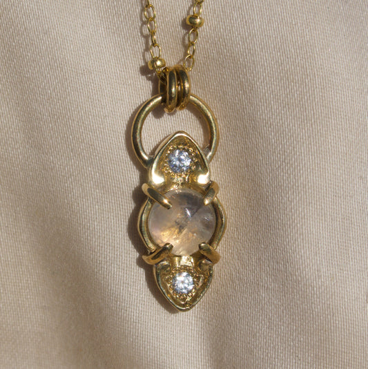 Brass Moonstone Necklace