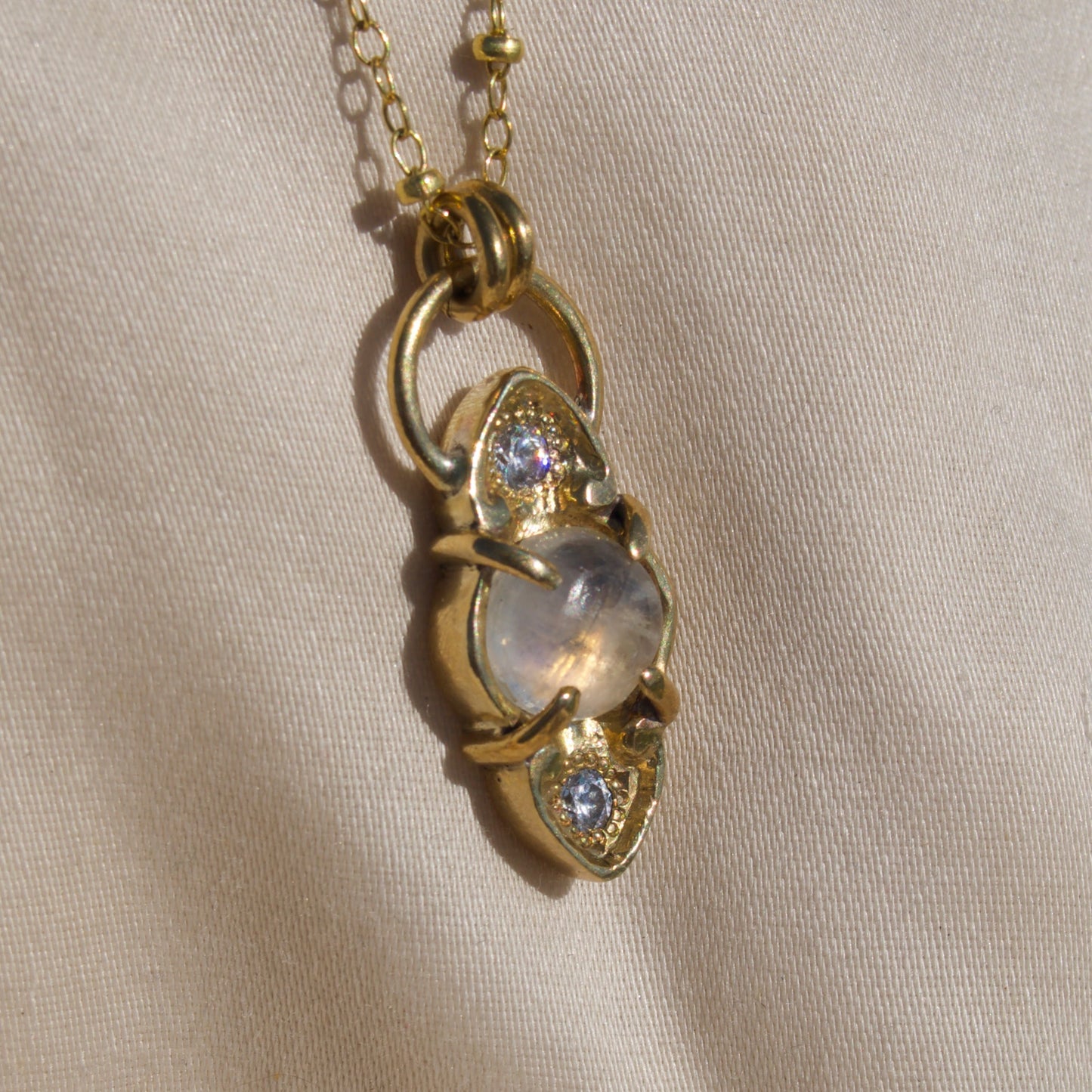 Brass Moonstone Necklace