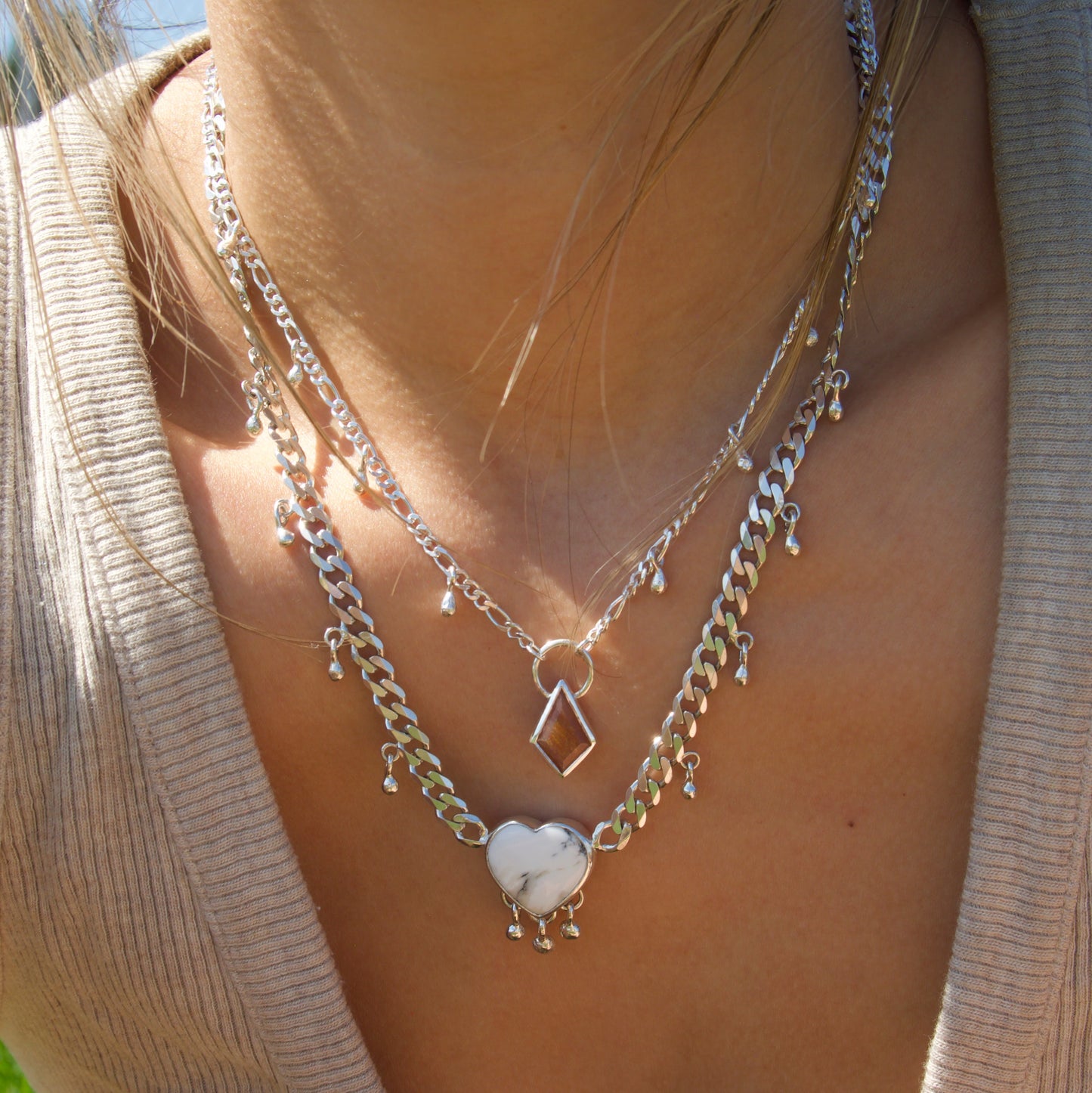 Sunstone Dippin' Dotted Necklace