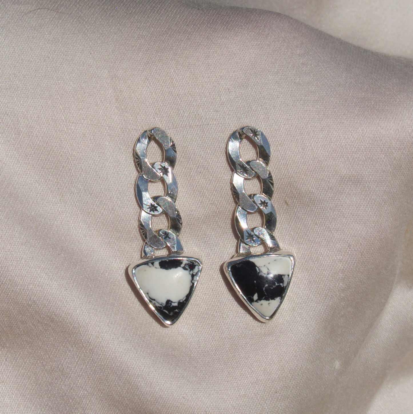 Starry Eyed White Buffalo Earrings