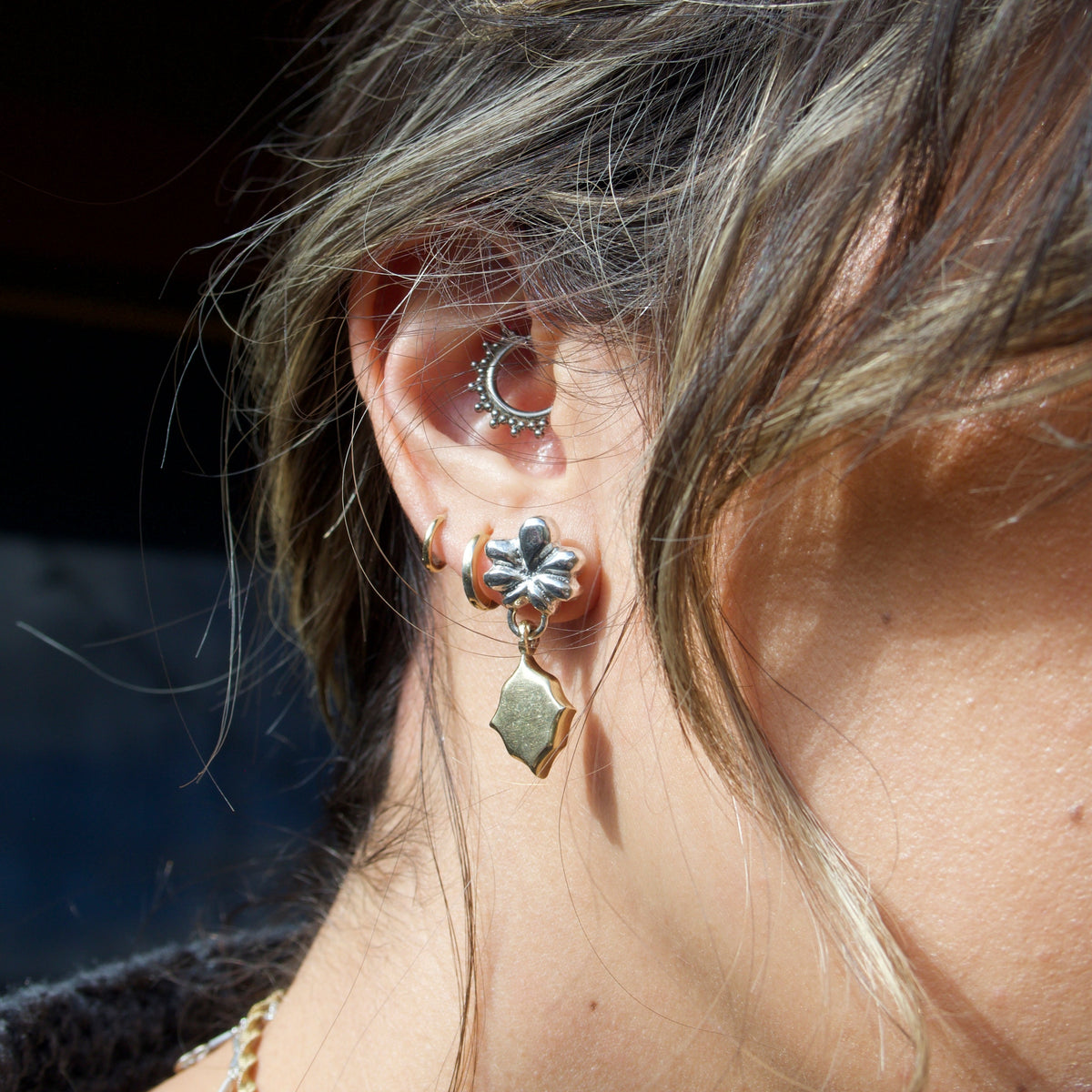 Shell De Lis Tile Earrings