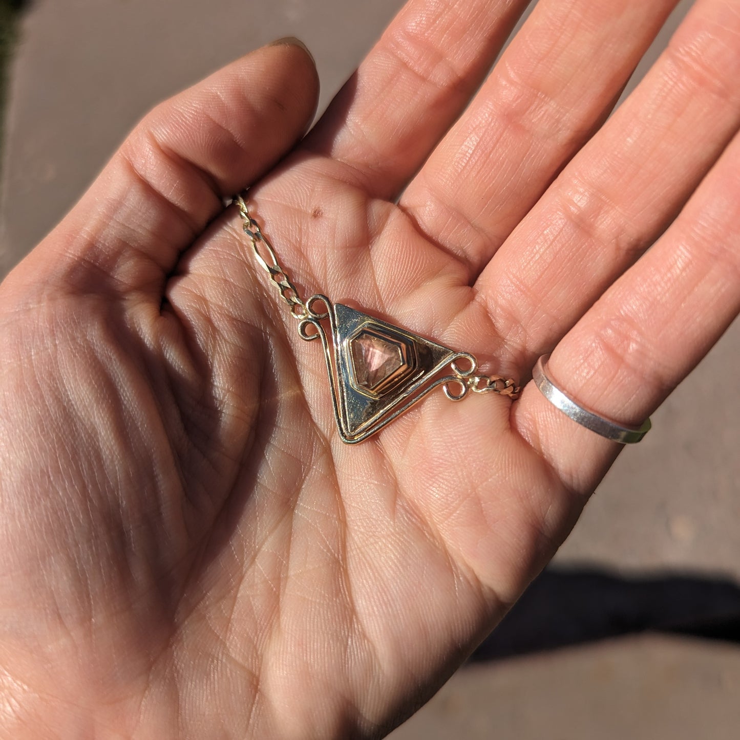 Oregon Sunstone Triangle Dangle