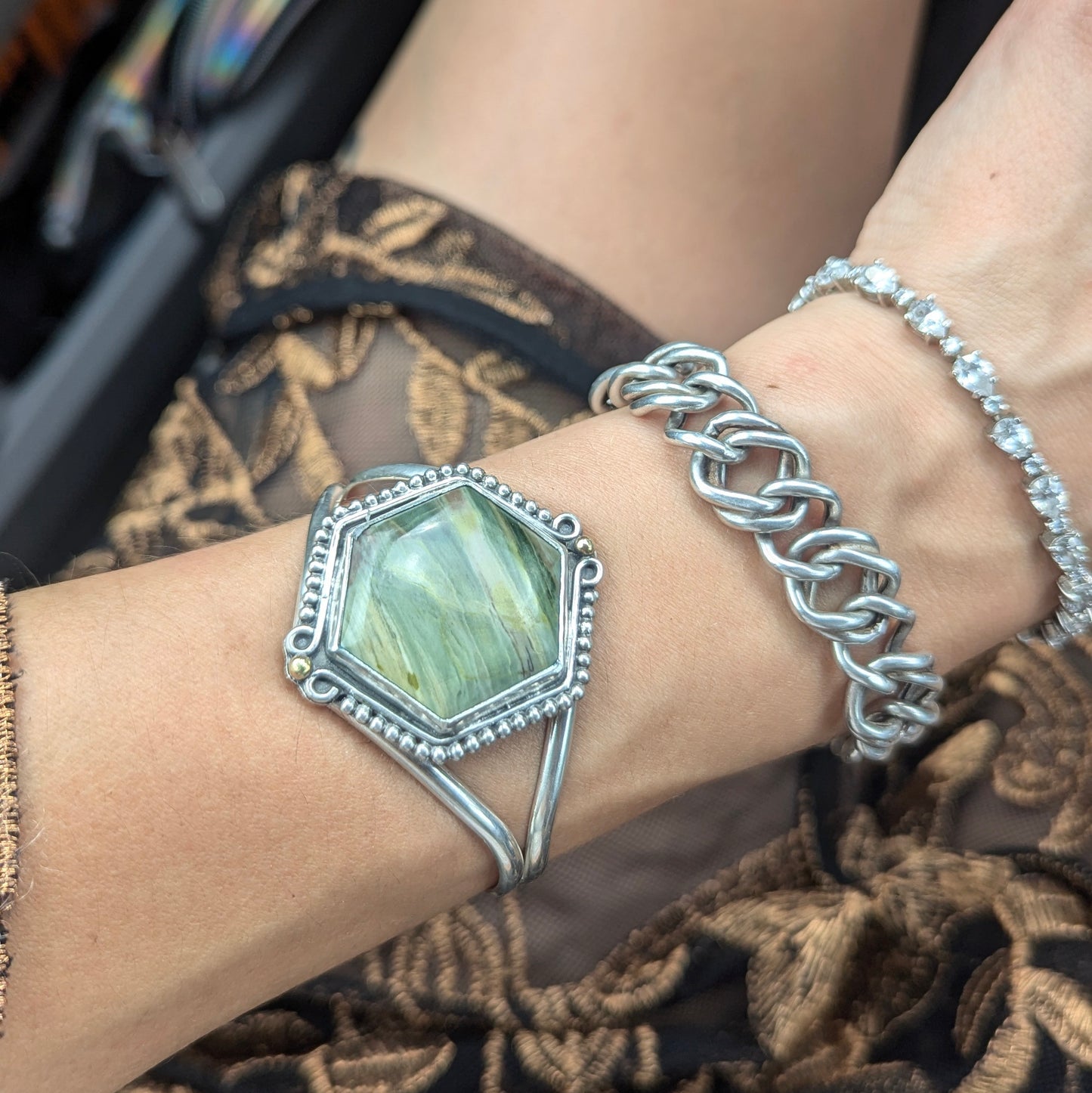 Crystal Verde Cuff Bracelet