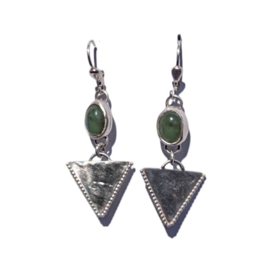 Jade Triangle Dangler Earrings