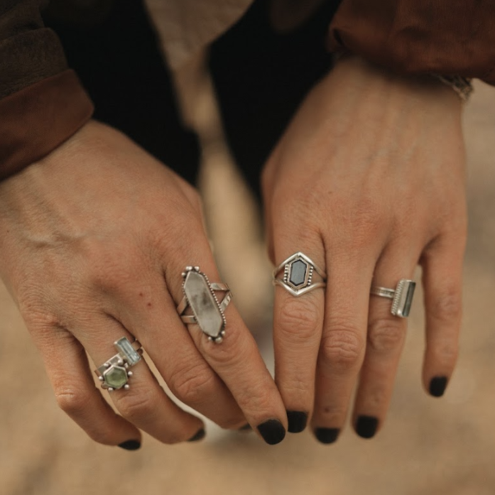 Big Tibetan Quartz Ring