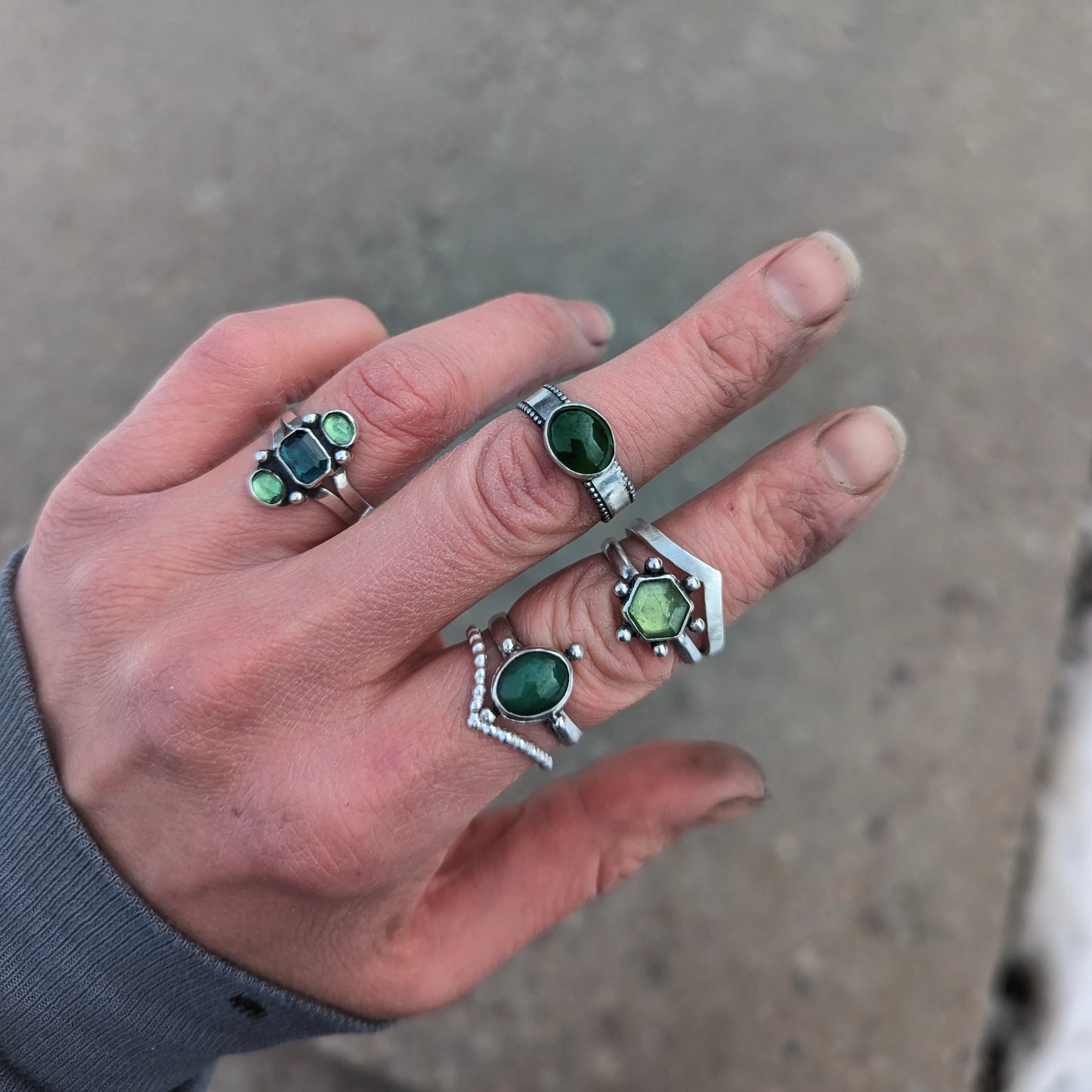 Tsavorite Garnet x Tourmaline Ring