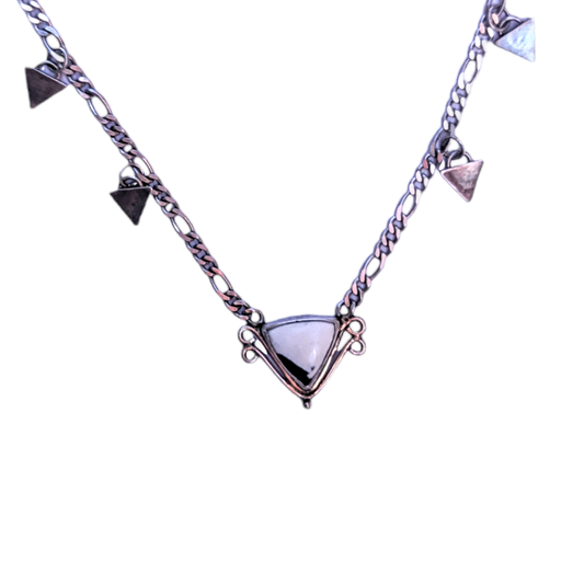 White Buffalo Triangle Dangle Necklace